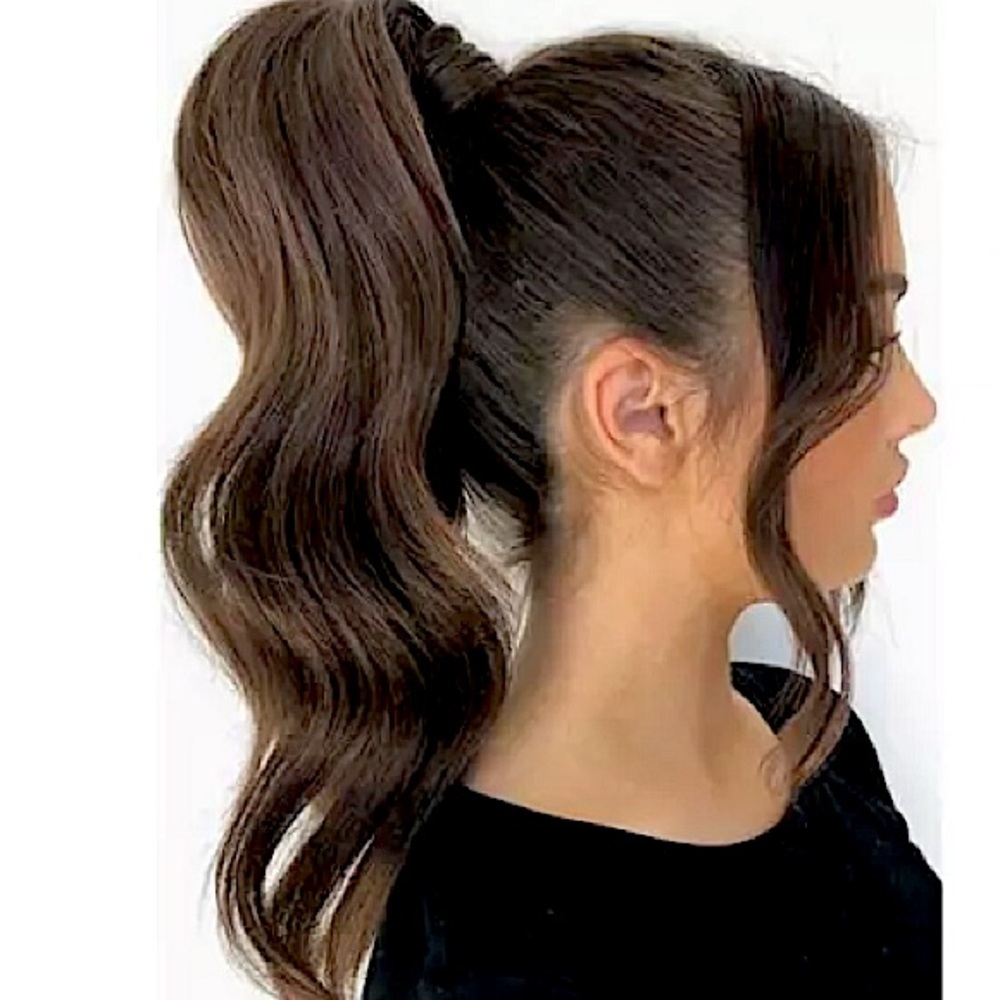 Flirty 18-inch Medium Brown Wrap around Ponytail piece - NWOT